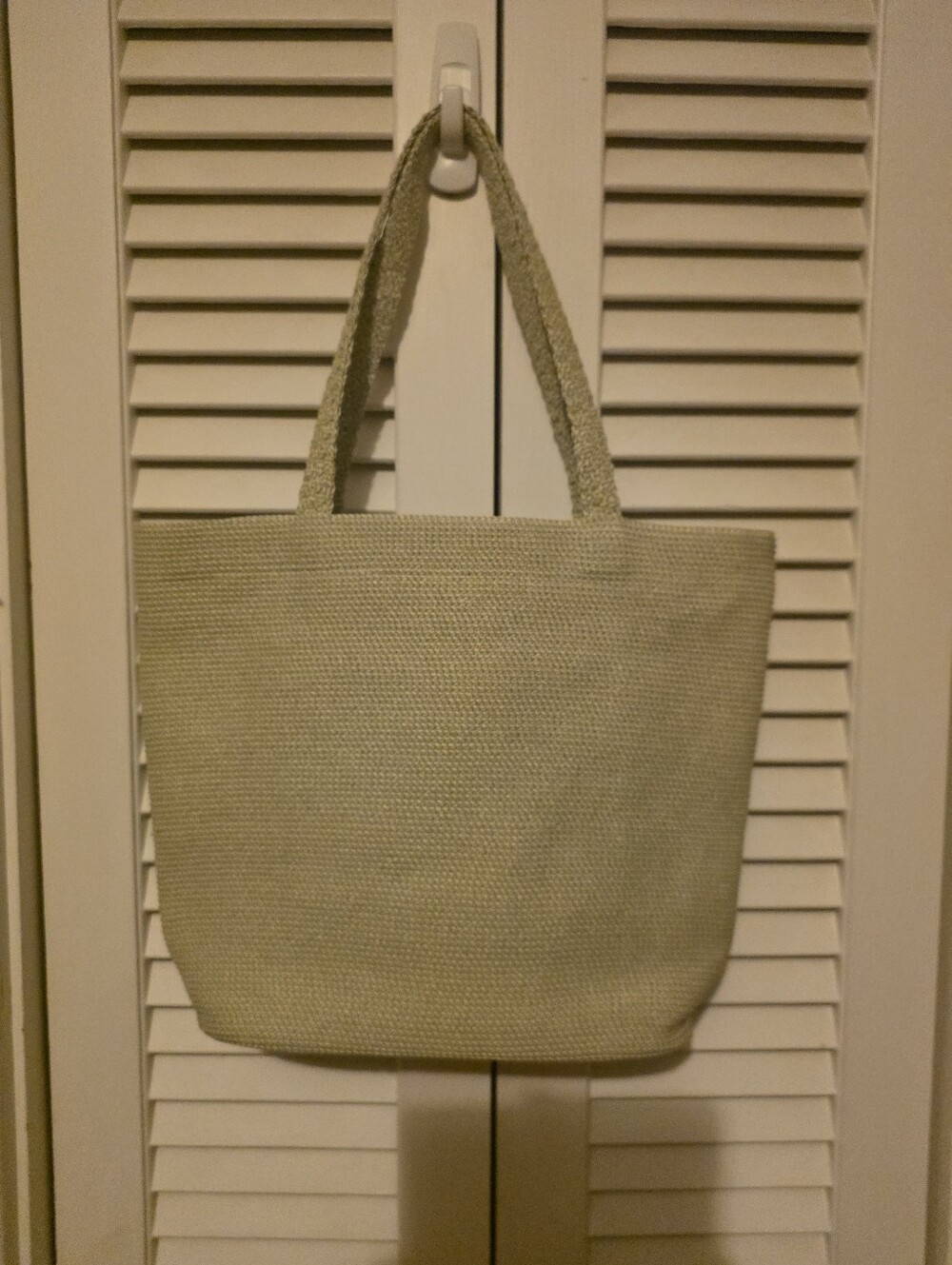 Talbots Woven Tote in Light Beige, Sage Green, Cream -Like New!!
